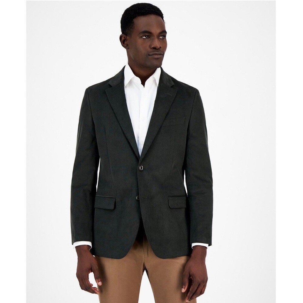 $295 NEW NAUTICA Mens 40R Black Corduroy Cotton Blazer Sport Coat Suit Jacket
